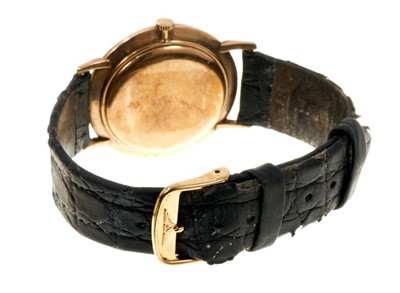 Lot 613 - 1960s Gentlemen's 9ct gold Longines wristwatch on leather strap