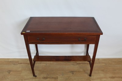 Lot 1337 - Late Victorian/Edwardian mahogany side table with single drawer on square taper legs, 91cm wide, 46cm deep, 79cm high