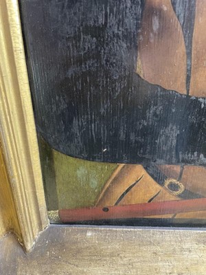 Lot 1194 - German School, mid 16th century, oil on panel - portrait of a Nobleman, titled and dated 1553. 55.5cm x 42cm, framed.