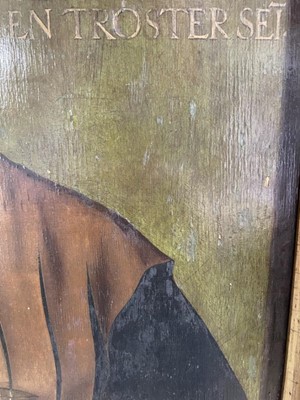 Lot 1194 - German School, mid 16th century, oil on panel - portrait of a Nobleman, titled and dated 1553. 55.5cm x 42cm, framed.