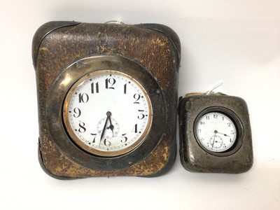 Lot 67 - Goliath pocket watch and one other pocket watch both housed in silver mounted leather cases