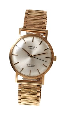 Lot 606 - 1960s gentlemen’s Rotary 9ct gold wristwatch with 17 Jewel Incabloc movement on 9ct gold bracelet