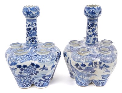 Lot 110 - Chinese blue and white tulip vases