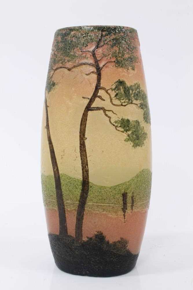 Lot 1112 - Legras cameo glass vase decorated with a landscape scene, 15.5cm high