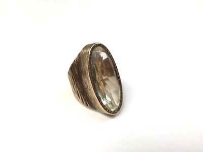 Lot 133 - 1970s 9ct gold citrine cocktail ring
