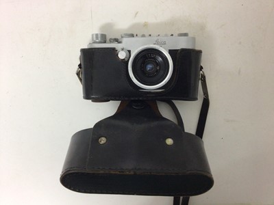 Lot 2358 - Leica IG camera with Russian lens and case