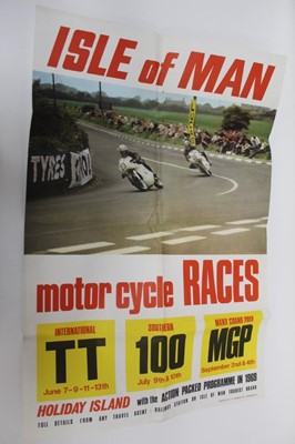 Lot 2009 - Original 1969 Isle of Man TT motorcycle races unframed poster, 76 x 50.5cm