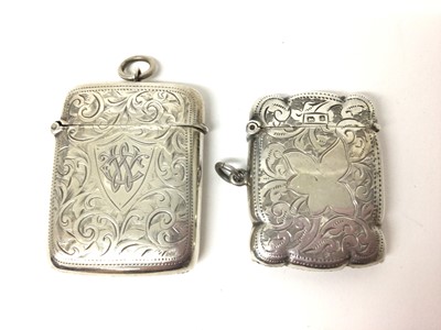 Lot 180 - Two Edwardian silver vesta cases with engraved decoration