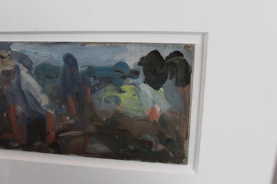 Lot 912 - Harry Becker (1865-1928) oil on board, Men working, 10 x 19cm, glazed frame. Provenance: The Wildlife Gallery, Lavenham, October 2010 Loftus Family Exhibition, no 81.