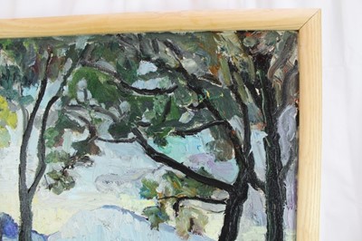Lot 902 - *Lucy Harwood (1893-1972) oil on canvas, The Village, signed verso, 76 x 61cm, framed. Provenance: Louise Kosman Gallery