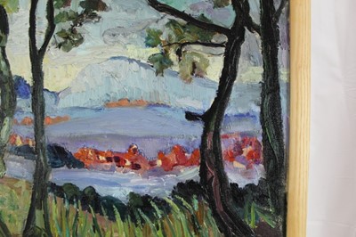 Lot 902 - *Lucy Harwood (1893-1972) oil on canvas, The Village, signed verso, 76 x 61cm, framed. Provenance: Louise Kosman Gallery