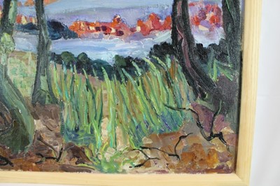 Lot 902 - *Lucy Harwood (1893-1972) oil on canvas, The Village, signed verso, 76 x 61cm, framed. Provenance: Louise Kosman Gallery