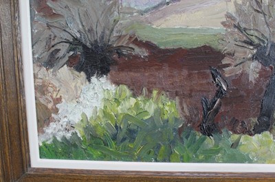 Lot 901 - *Lucy Harwood (1893-1972) oil on canvas, Fields, signed verso, 41 x 50cm, framed. Provenance: Louise Kosman Gallery