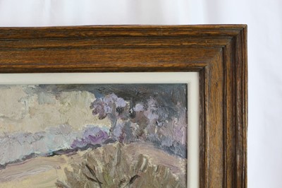 Lot 901 - *Lucy Harwood (1893-1972) oil on canvas, Fields, signed verso, 41 x 50cm, framed. Provenance: Louise Kosman Gallery