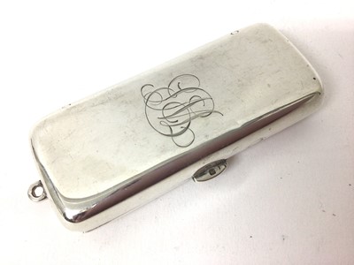 Lot 210 - Rare silver triple sovereign case with bill clip in lid, (Chester 1912, Fenton Russell & Co Ltd) 7.5 cm
