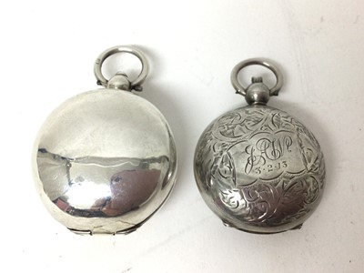 Lot 220 - Unusual white metal sovereign case with hinged interior fitted for full and half Soverigns and another silver Soverign case (2)