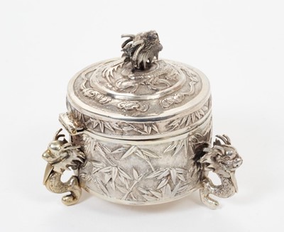 Lot 206 - Late 19th/early 20th century Chinese silver inkwell, by Wang Hing