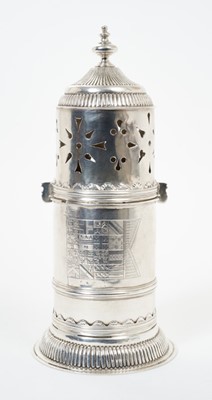 Lot 203 - Extremely rare William III silver lighthouse caster, by William Clare of Warminster