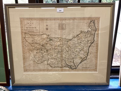 Lot 181 - Late 18th century engraved map of Suffolk
