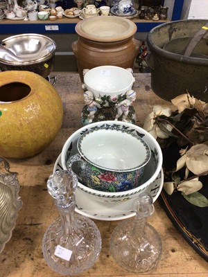 Lot 33 - Dresden floral encrusted centrepiece, etc