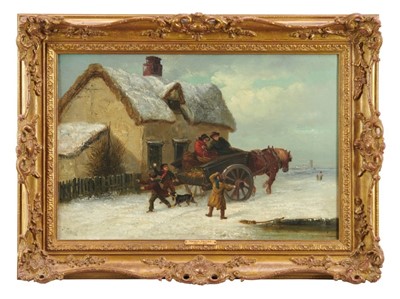 Lot 997 - Thomas Smythe (1825-1906) oil on canvas, The Snowball Fight, signed, 31cm x 46cm, in gilt frame