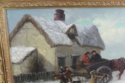 Lot 997 - Thomas Smythe (1825-1906) oil on canvas, The Snowball Fight, signed, 31cm x 46cm, in gilt frame