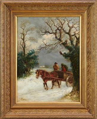 Lot 995 - Thomas Smythe oil on canvas, Horse and cart in the snow
