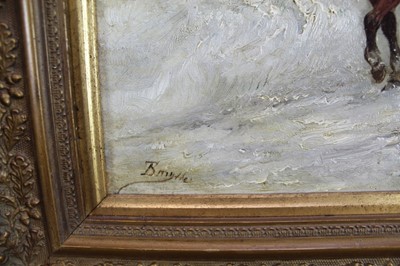 Lot 995 - Thomas Smythe oil on canvas, Horse and cart in the snow