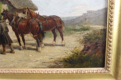 Lot 992 - Thomas Smythe oil on canvas, figures outside the Swan