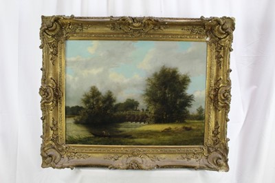 Lot 988 - Thomas Smythe oil on canvas, , Farmyard with horses and chickens