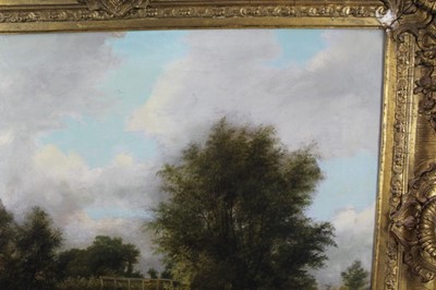 Lot 988 - Thomas Smythe oil on canvas, , Farmyard with horses and chickens