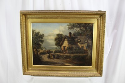 Lot 988 - Thomas Smythe oil on canvas, , Farmyard with horses and chickens