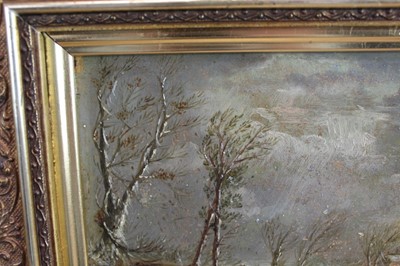 Lot 999 - Thomas Smythe oil on board, figure in the snow, miniature work