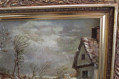 Lot 999 - Thomas Smythe oil on board, figure in the snow, miniature work