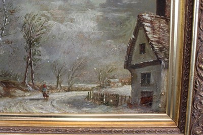 Lot 999 - Thomas Smythe oil on board, figure in the snow, miniature work