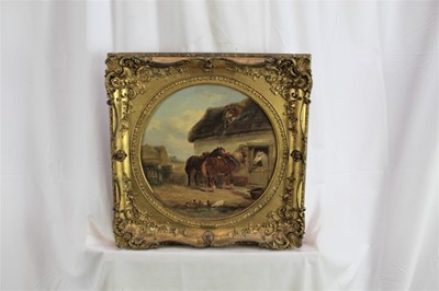 Lot 996 - Thomas Smythe circular oil on panel, farmyard scene
