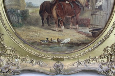 Lot 996 - Thomas Smythe circular oil on panel, farmyard scene
