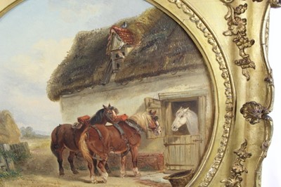 Lot 996 - Thomas Smythe circular oil on panel, farmyard scene