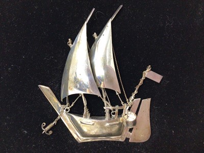 Lot 252 - Silver boat in frame