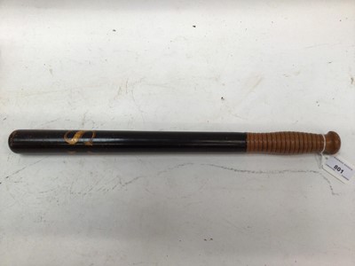 Lot 801 - Victorian painted Police truncheon by Parker, London decorated with 'C S' Initials 47 cm