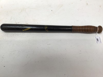 Lot 802 - Victorian painted Special Constable Police truncheon decorated with ' VR Special' 47 cm