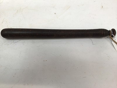 Lot 808 - I9th century Composition Police truncheon with embossed makers stamp with Royal Arms ' Guild .... Company' 41.5 cm