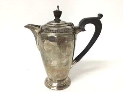 Lot 277 - 1930's silver hot water pot, with ebony handle and finial, (London 1936), all at 11ozs
