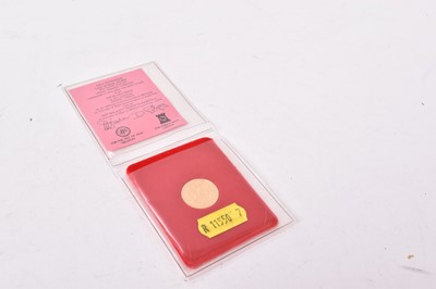 Lot 420 - Isle of Man - Pobjoy Mint gold proof Half Sovereign 1979 (N.B. With Certificate of Authenticity) (1 coin)