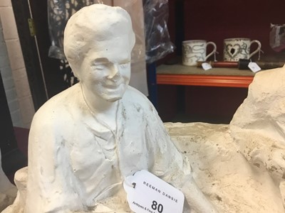 Lot 80 - *Oscar Nemon(1906-1985) plaster macquette of Sir Winston Churchill and Lady Churchill