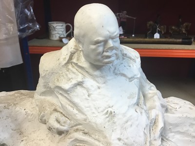 Lot 80 - *Oscar Nemon(1906-1985) plaster macquette of Sir Winston Churchill and Lady Churchill