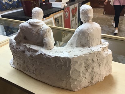 Lot 80 - *Oscar Nemon(1906-1985) plaster macquette of Sir Winston Churchill and Lady Churchill