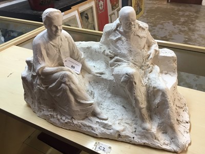 Lot 80 - *Oscar Nemon(1906-1985) plaster macquette of Sir Winston Churchill and Lady Churchill
