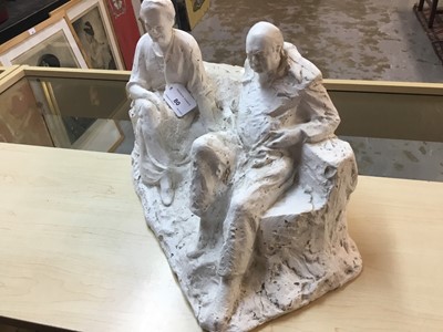 Lot 80 - *Oscar Nemon(1906-1985) plaster macquette of Sir Winston Churchill and Lady Churchill