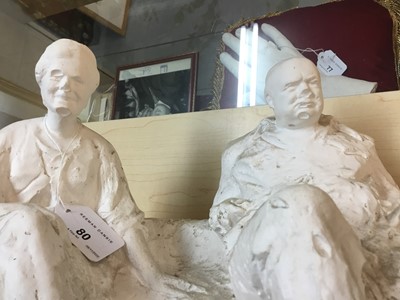 Lot 80 - *Oscar Nemon(1906-1985) plaster macquette of Sir Winston Churchill and Lady Churchill